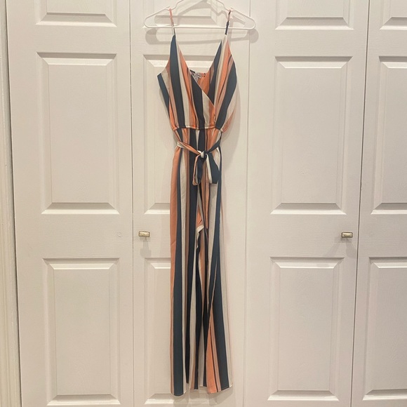 J for Justify Striped Wideleg Jumpsuit, Medium - Picture 2 of 4